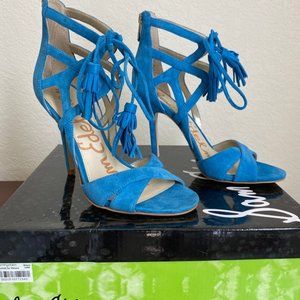 Sam Edelman Women's Aimes Suede Malibu Blue Sandal